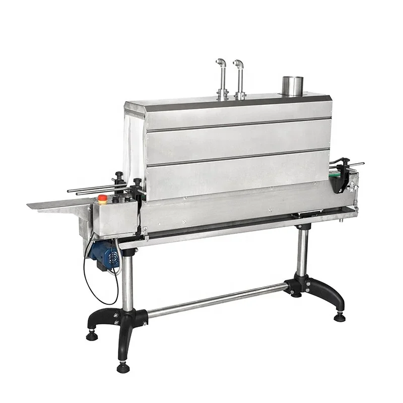 Semi-Automatic Sleeve Label Shrink Wrapping Machine for Food & Beverage Bottles Paper Case Packaging