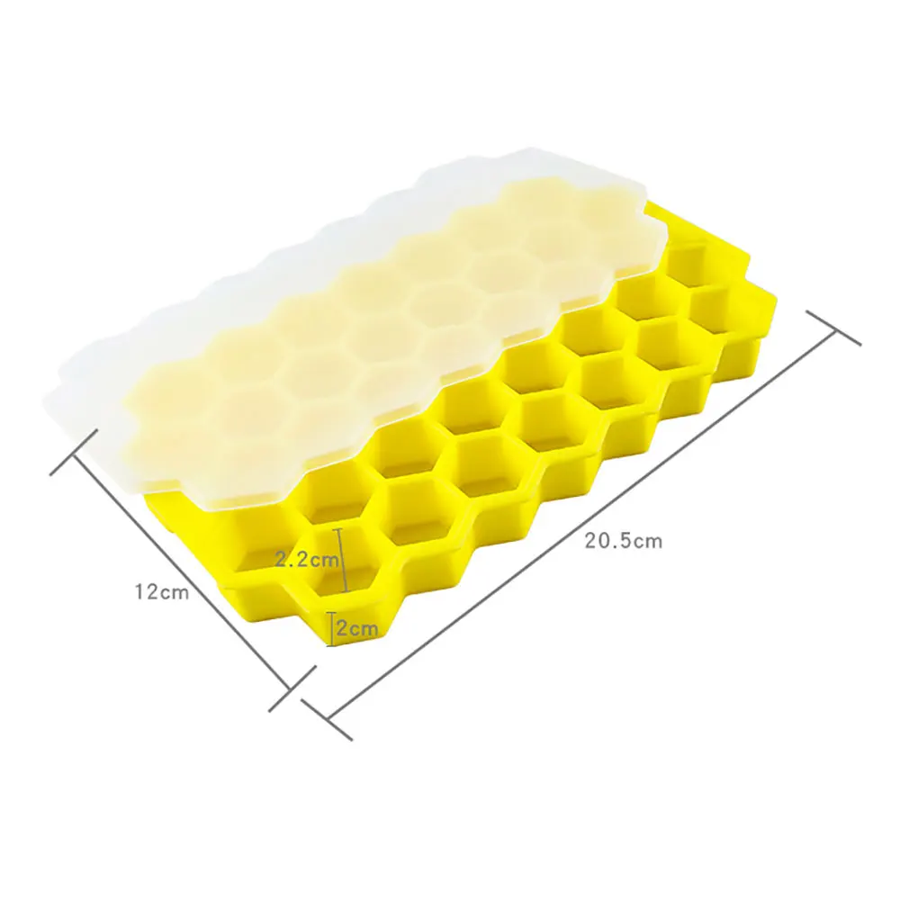 Silicone World Honeycomb Ice Cube Maker, Bandejas reutilizáveis, Molde do cubo de gelo, Bandeja do cubo de gelo, Molde com tampas removíveis