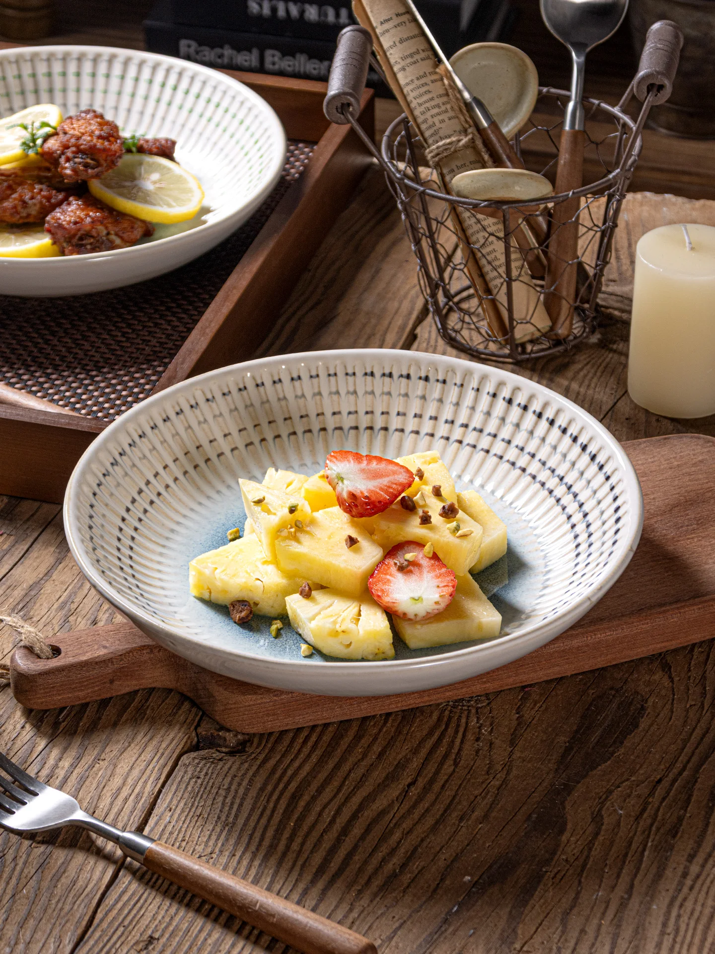 

Elegant European Style Ceramic Salad Plate Deep Dish Underglaze Color Dinnerware Set Home Use Breakfast Plate High End Feeling