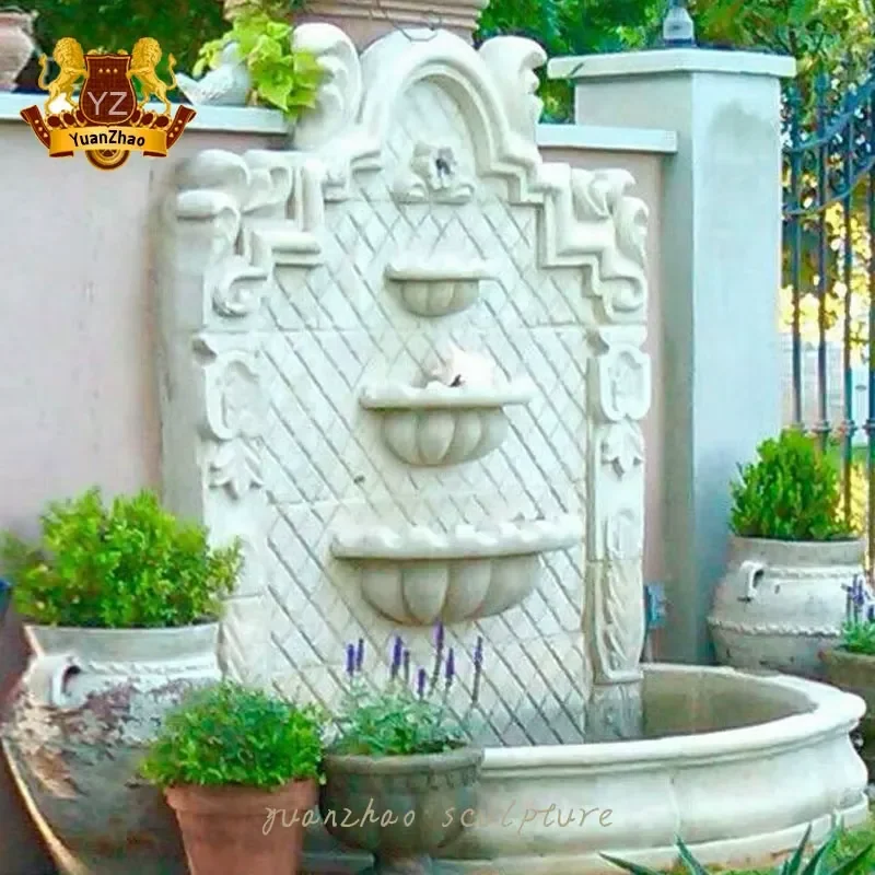 Home Decoration Stone Carving Modern Garden Fountains Natural Marble Wall Water Fountain