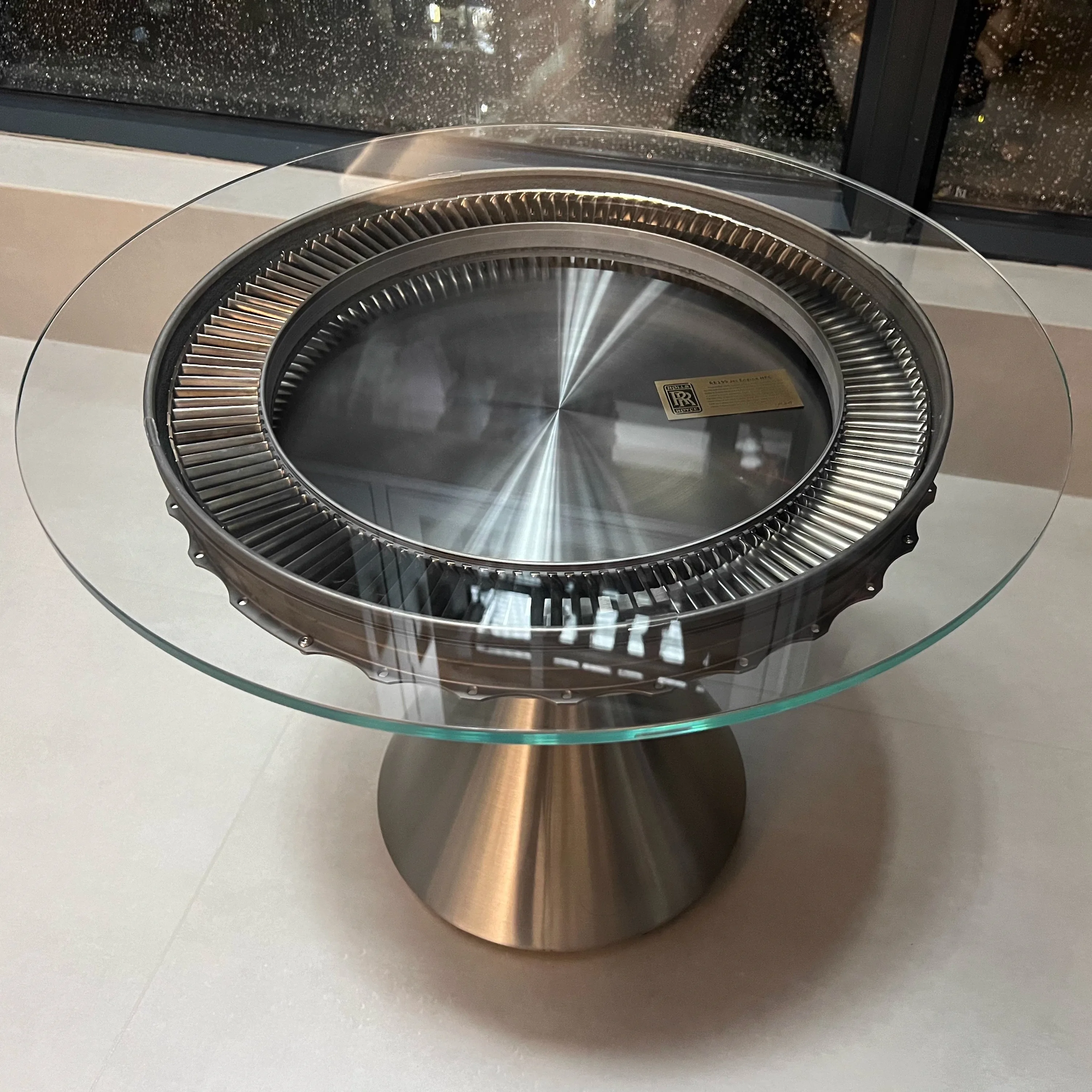 Engine blades, round table, coffee table, custom