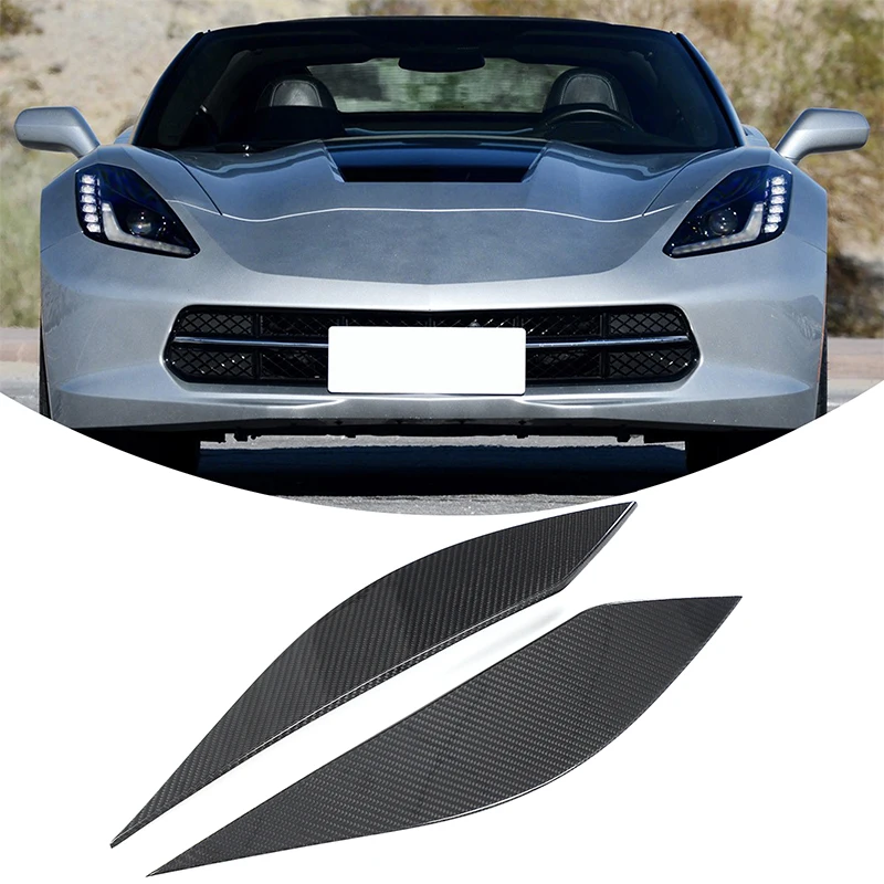

Для Corvette C7 2014-2019 настоящее углеродное волокно автомобильные фары отделка бровей полоски крышка отделка наклейка автомобильные аксессуары