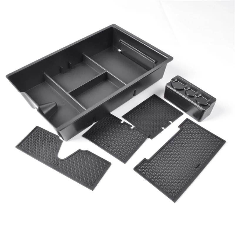 Car Center Armrest Storage Box For Dodge Ram 1500 2009-2018 Console Organizer Case Flocking Linen Container Tidy Accessories
