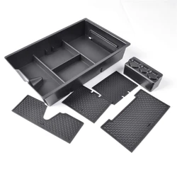 Car Center Armrest Storage Box For Dodge Ram 1500 2009-2018 Console Organizer Case Flocking Linen Container Tidy Accessories