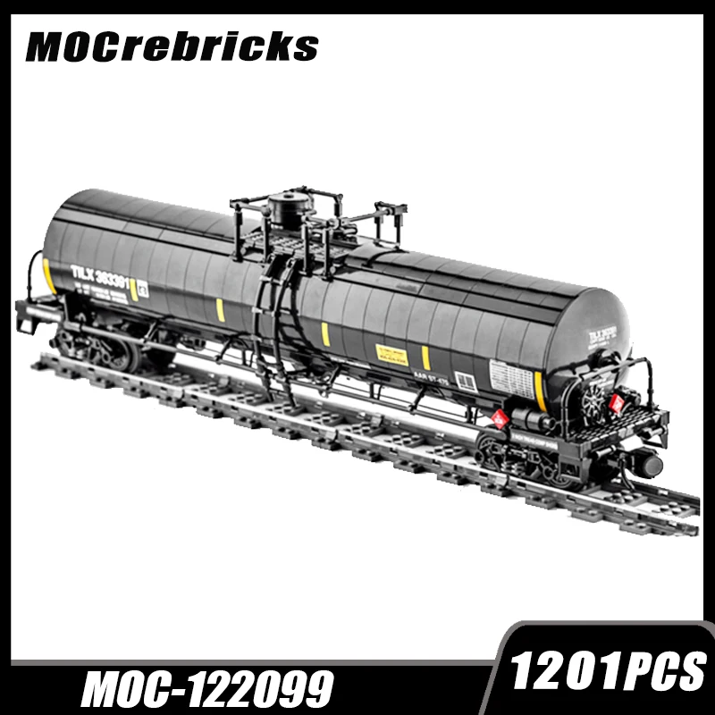 Bloques de construcción MOC Trinity Rail, coche tanque de 30,300 galones, tren a escala 1:38, modelo de rompecabezas, ladrillos ensamblados, juguetes educativos, regalo para niños