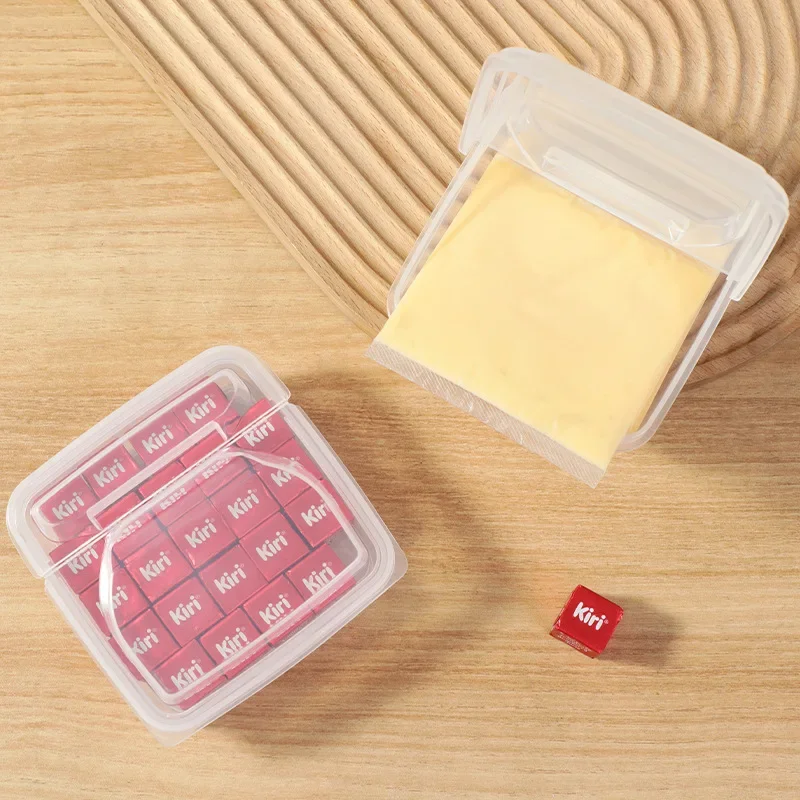 Cheese Slice Storage Box Butter Crisper Refrigerator Cheese Slice Container Transparent Cheese Slice Seal Box Kitchen