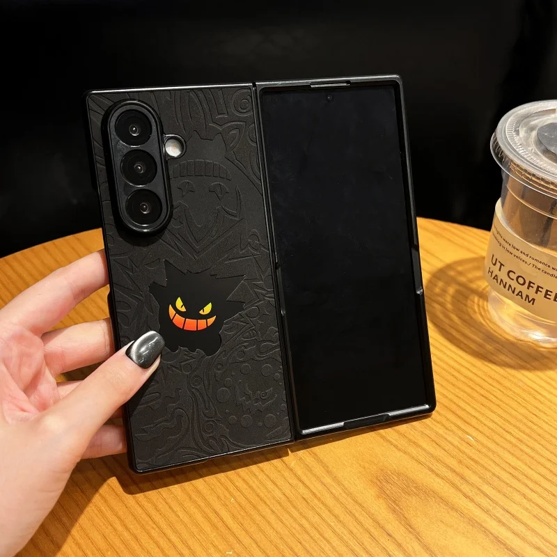 Etui na telefon Anime Gengar Pokemony Emboss do Samsung Galaxy Z Flip 6 Z Fold 4 5 6 7 zfold4/5/7 z flip Zflip7 Zflip5 Skórzane etui — zdjęcie produktu 5