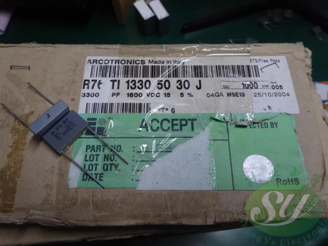 

10PCS AV R76 0.0033uf/1600V 3.3nf 3n3 3300pf 332 New thin film capacitor R76TI13305030J