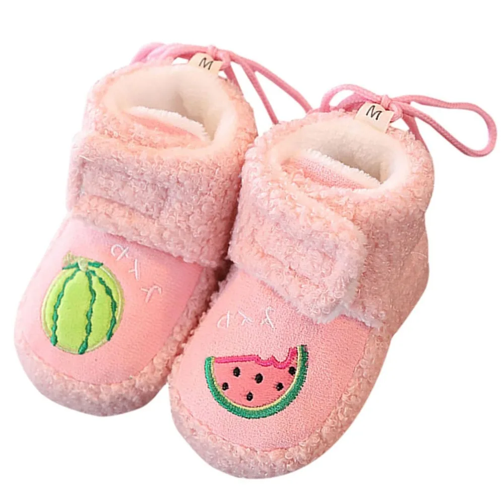 

Durable Fleece Toddler Snow Boots Warm Anti-Drop Cotton Shoes Soft Sole Anti Slip Infant First Walking Shoes Winter