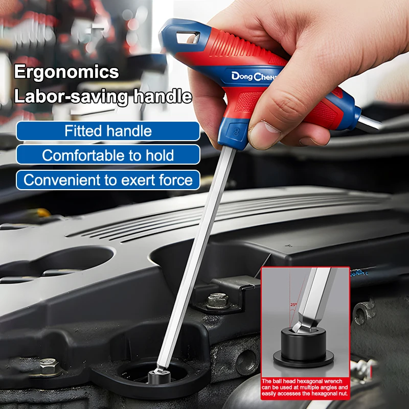 

T-Handle Hex Key Allen Wrench Falt Ball/Flat Head Metric 2/2.5/3/4/5/6/8/10mm Home Auto Bike Repair Hand Tool Screwdriver