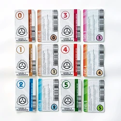 one set 6pcs SCP GUARD,scp secret foundation keycards Special Logo Cosplay Access Grade Card or-19