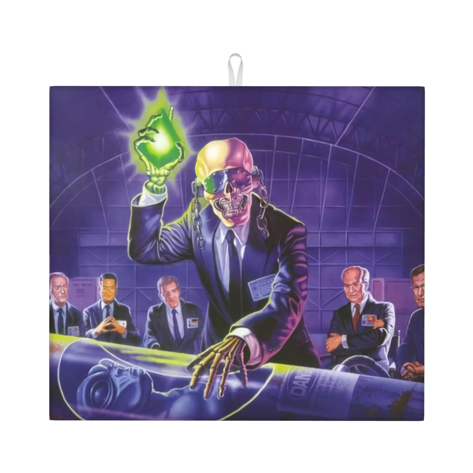 Heavy Metal Band Megadeths Non Slip Kitchen Counter Protector Mat Barware Tableware Reusable Rock Band Drying Mat For Kitchen