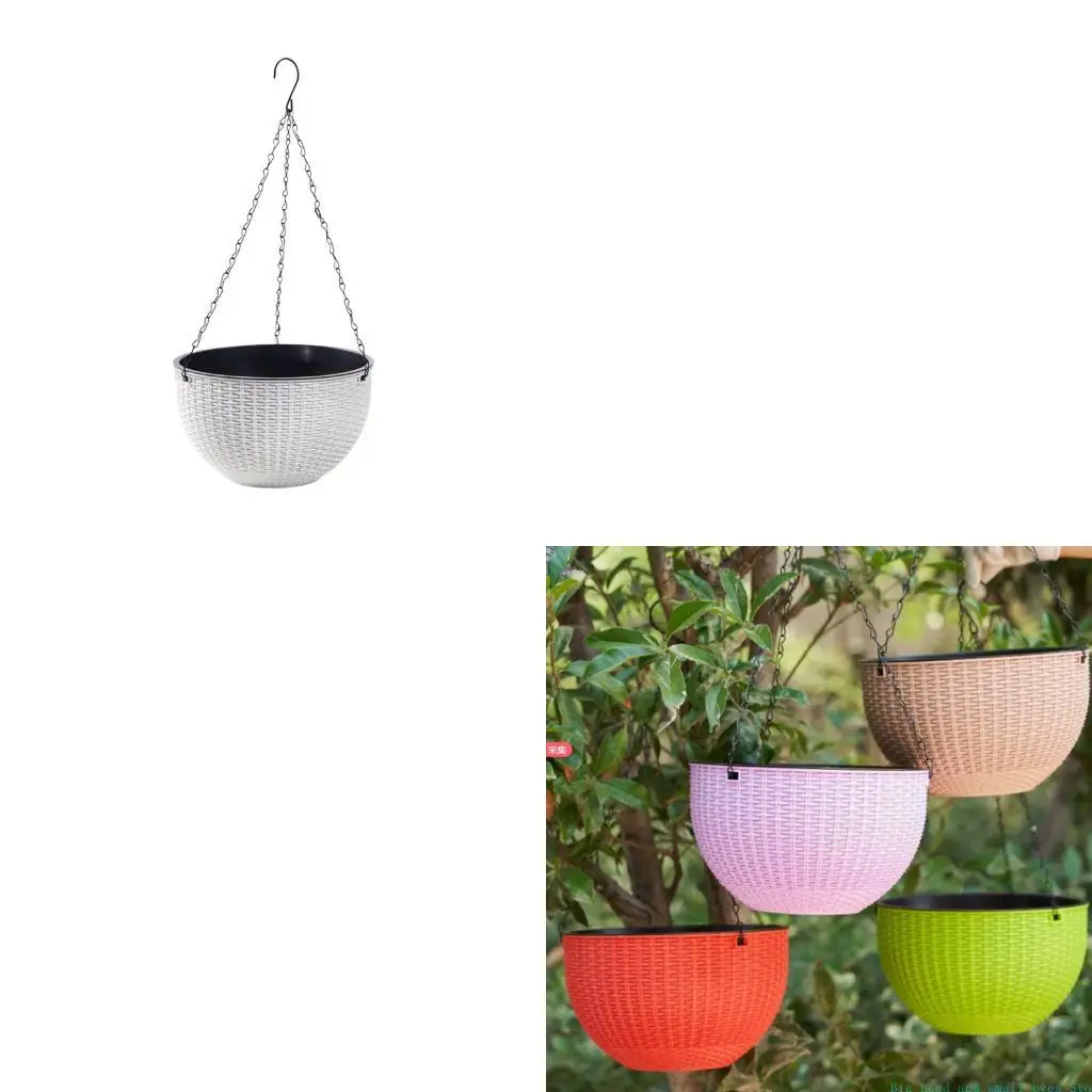 581C Hanging Planter Weather Resistant Flower Holder Basket for Multiple Plant Use