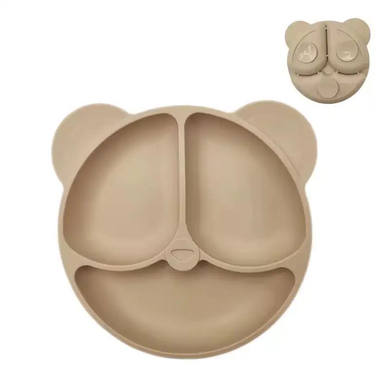 Baby Safe Silicone Dining Plate Suction Cartoon Children Dishes Feeding Toddler Training Tableware Retro Kids Smile Face Bowl - Image 31