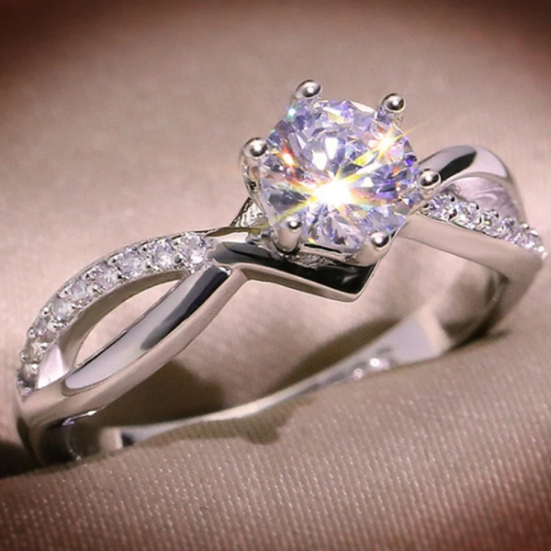 1pcs a replica of Moissanite's high-end fashion classic proposal ring