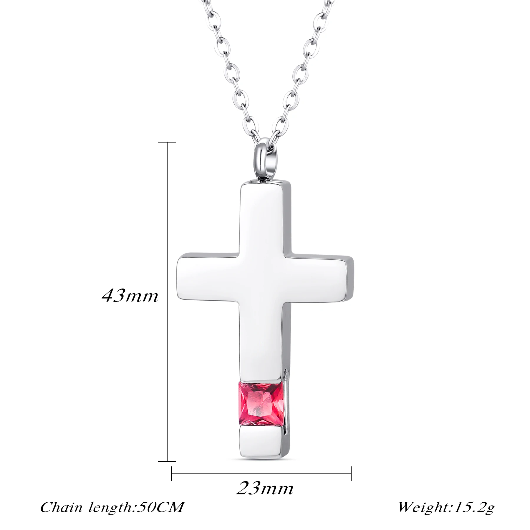 Cross Urn Necklace for Ashes Stainless Steel Zircon Religion Christianity Memorial Cremation Keepsake Jewelry Dropshipping