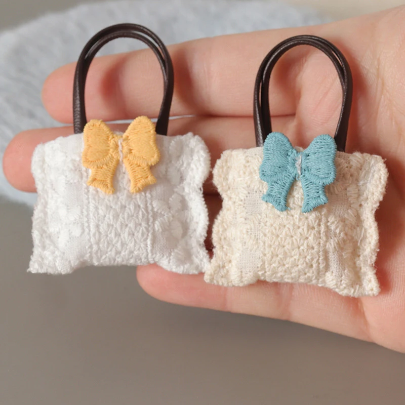 1:12 Miniature Dollhouse Handbag with Bowknot description 1