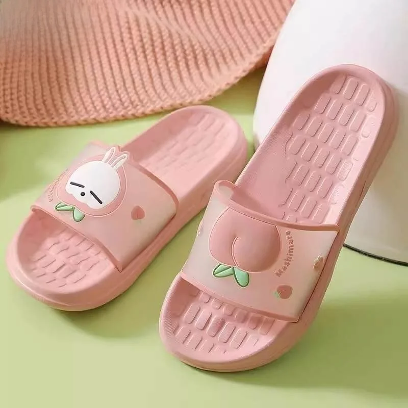 

Cartoon Slippers Summer Style Women's Indoor Home Couples Use Cute Soft Bottom Silent Bathing Men's Outdoor Wear