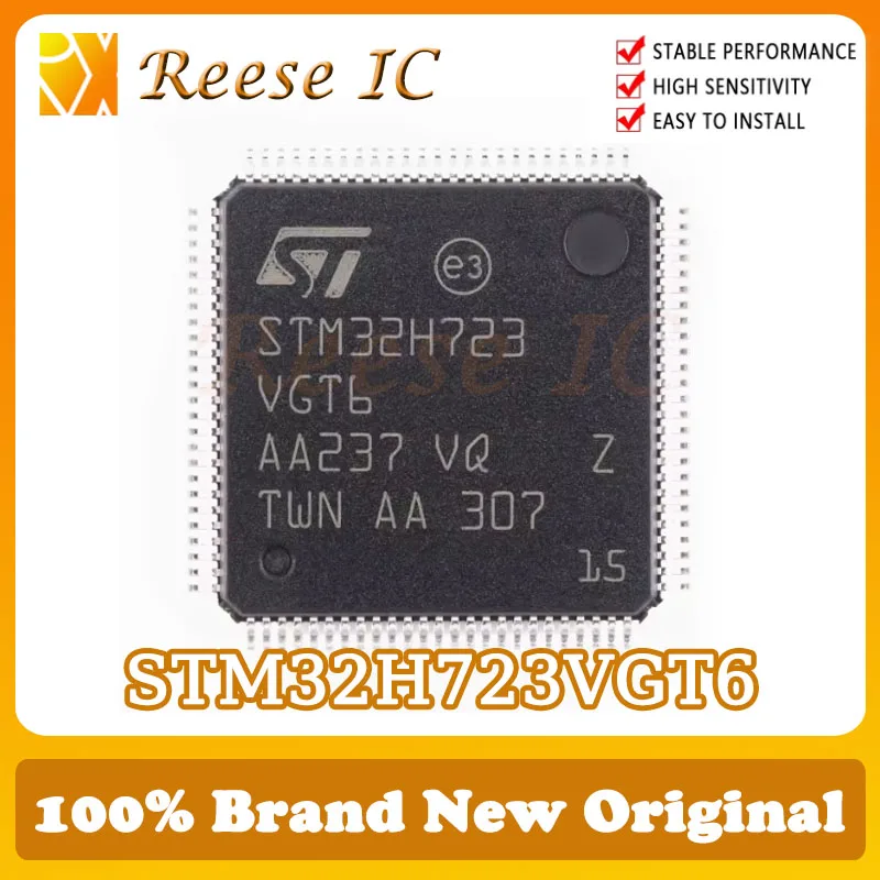 STM32H723VGT6/STM32H723VGT6TR ARM® Cortex®-M7 STM32H7 Microcontroller IC 32-Bit Single-Core 550MHz 1MB (1M x 8) 100-LQFP