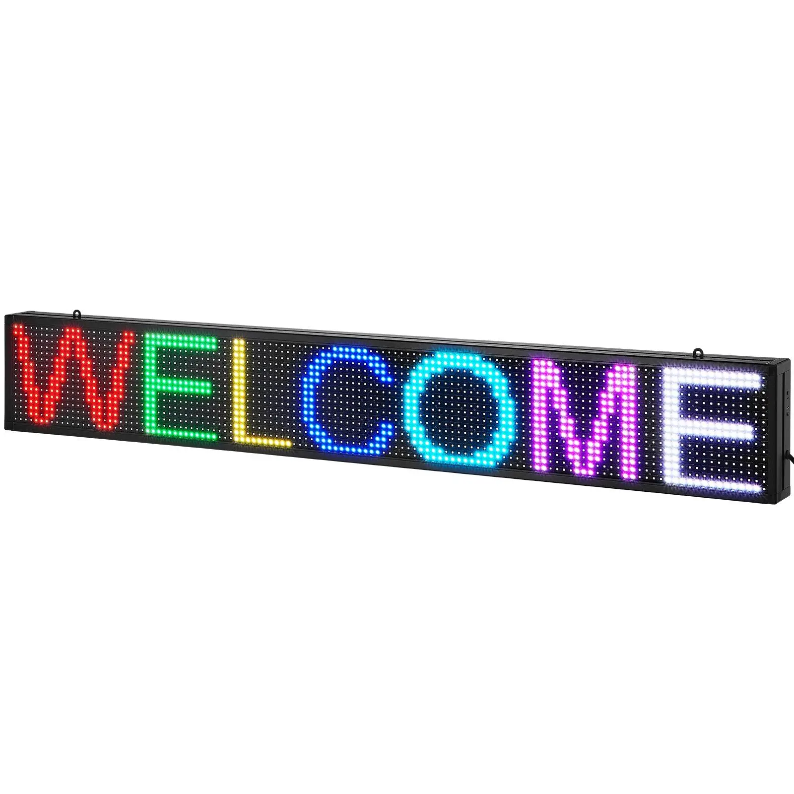 Programmable LED Sign, P10 Full Color LED Scrolling Panel, DIY Custom Text Animation Pattern Display Board, WIFI USB Control Mes