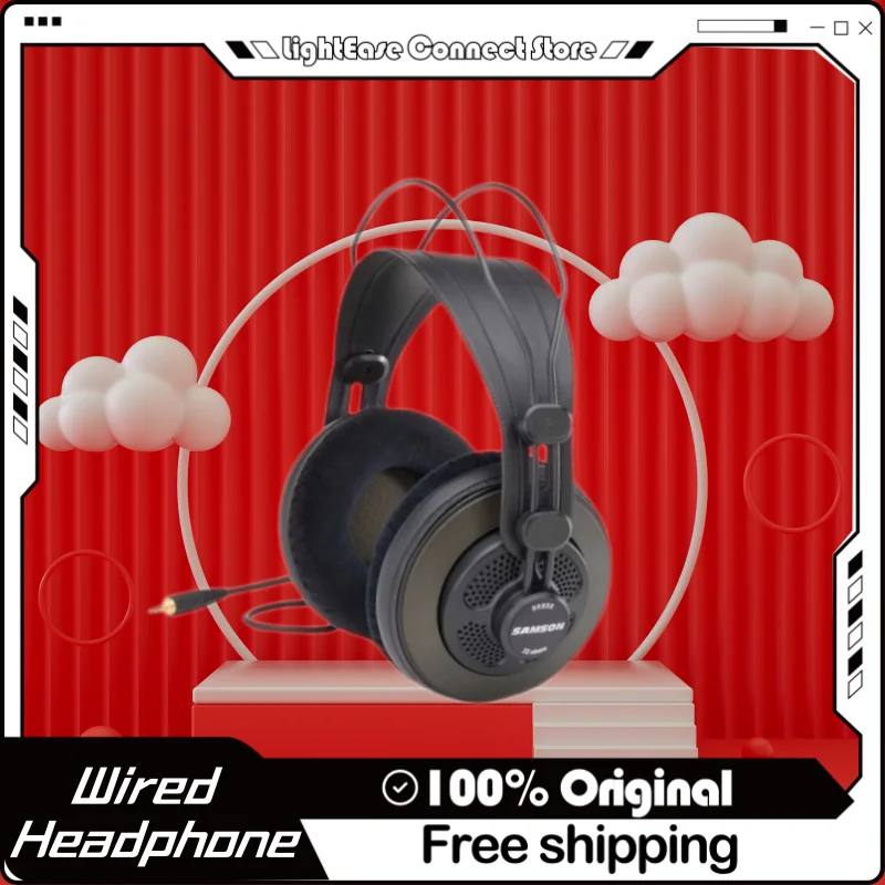 2024 New Samson Sr850 Wired Headphone Professional Recording Semi-Closed Headset Head-Mounted Monitor Headphones For Pc Gifts