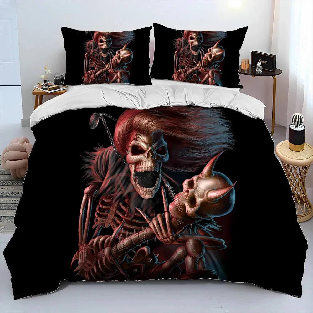 

3PCS Single-sided Printed Quilt Cover ,3D Classical Guitar Electric Guitar Pattern Duvet Bedding Comfortable Bedspreads CoverSet