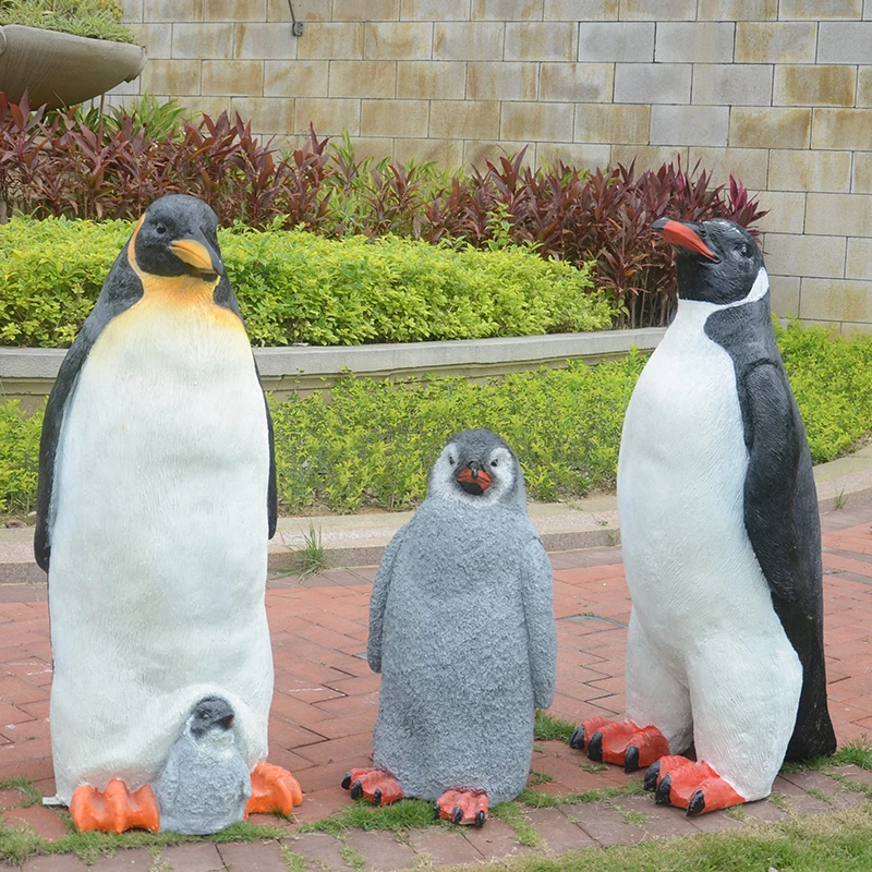 

Glass fiber reinforced plastic simulation penguin sculpture ocean theme park ornaments shopping mall courtyard garden