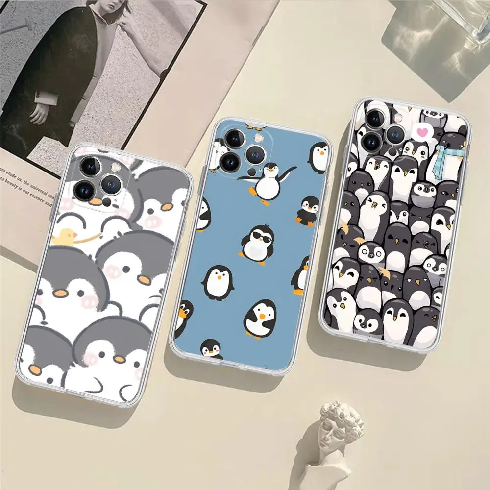 Cute Lovely Penguin Phone Case Silicone Soft for iphone 15 14 13 12 11 Pro Mini XS MAX 8 7 6 Plus X XS XR Cover