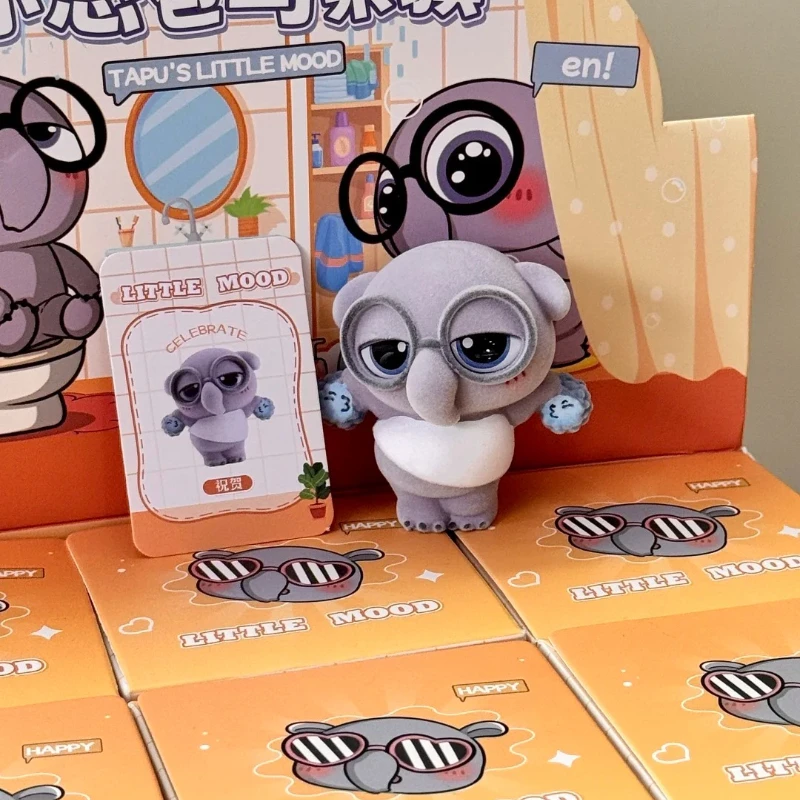 

Новая серия YIMO Malaysia TAPU'S Little Mood, флокированный стиль, глухая коробка, милое украшение для рабочего стола, подарок на день рождения, сувениры для вечеринки, подарки