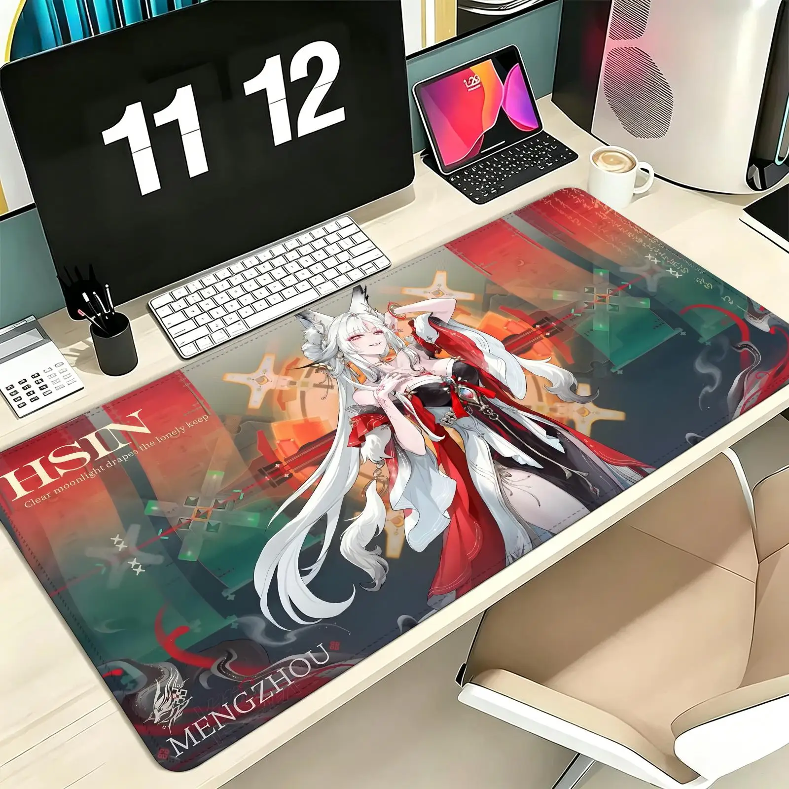 Wuthering Waves Hsin Pro E-Sports XXL Gaming Mousepad Extra Large Non-Slip Stitched Edge Keyboard Laptop Desk Mat For PC Gamer