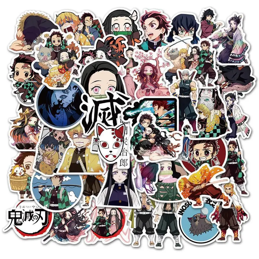 50/200pcs Various Demon Slayer Anime Stickers Waterproof Phone Case Kawaii Sticker Pack Cute Laptop Skin Aesthetic Sticker