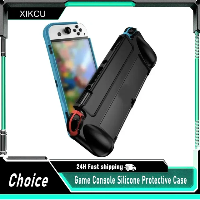 Ochronne etui silikonowe, miękka obudowa, naklejka ochronna na konsolę Switch OLED, akcesoria do konsoli.