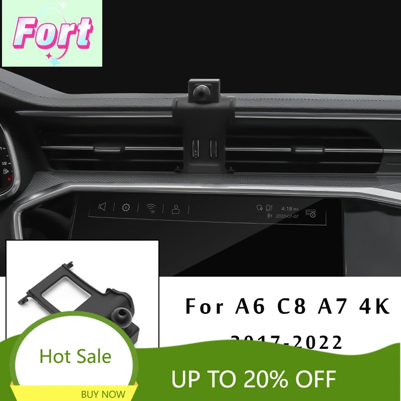 New Car Phone Holder For Audi A6 C7 C8 A7 Sportback 4G 4K Car Styling Bracket GPS Stand Rotatable Support Mobile Accessories