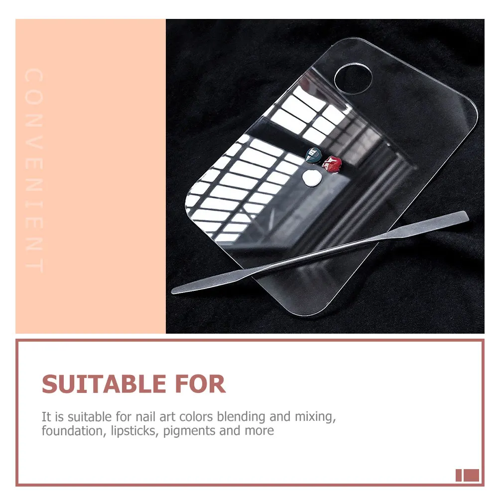 

3 set 3 set Makeup Spatula Set Transparent Nail Art Mixing Tools Durable Blending Plates Manicure Color Mixing Kit