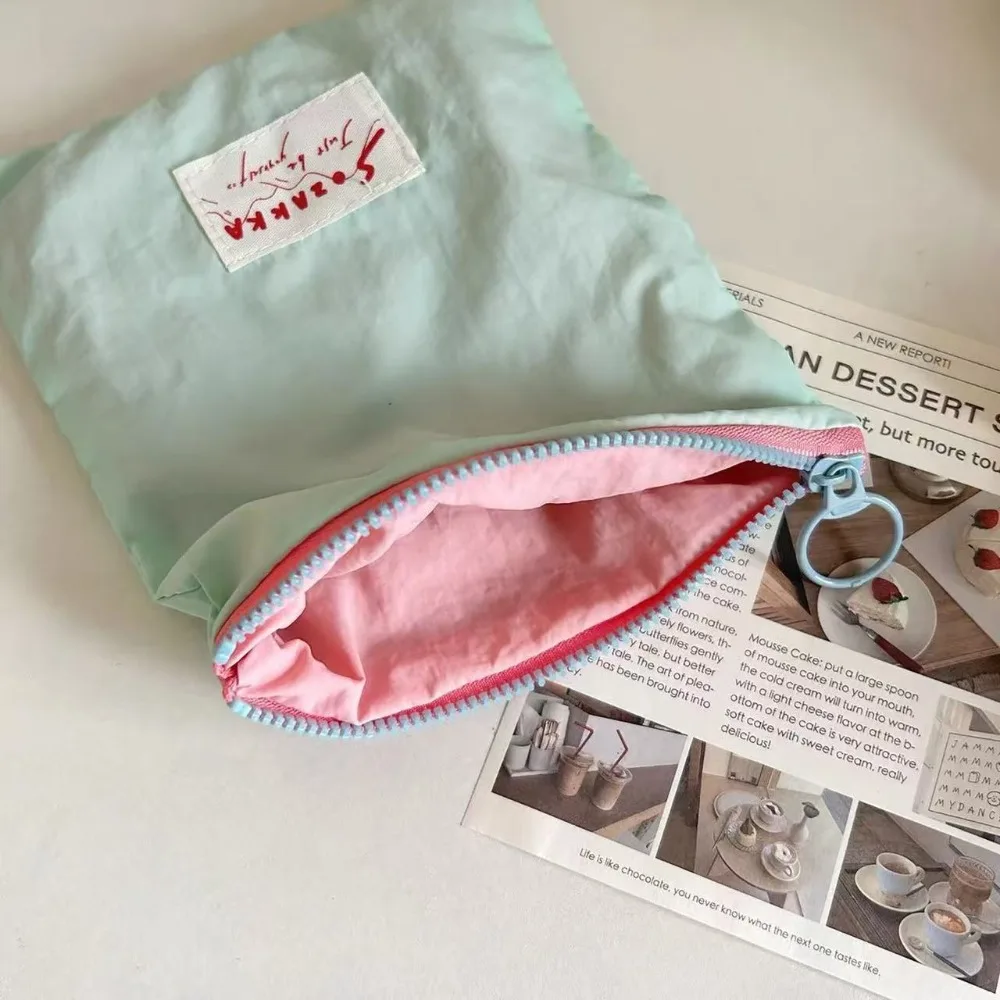 

Makeup Organizer Small Cosmetic Bag Solid color Portable Makeup Pouch Zipper Coin Purse Catchall