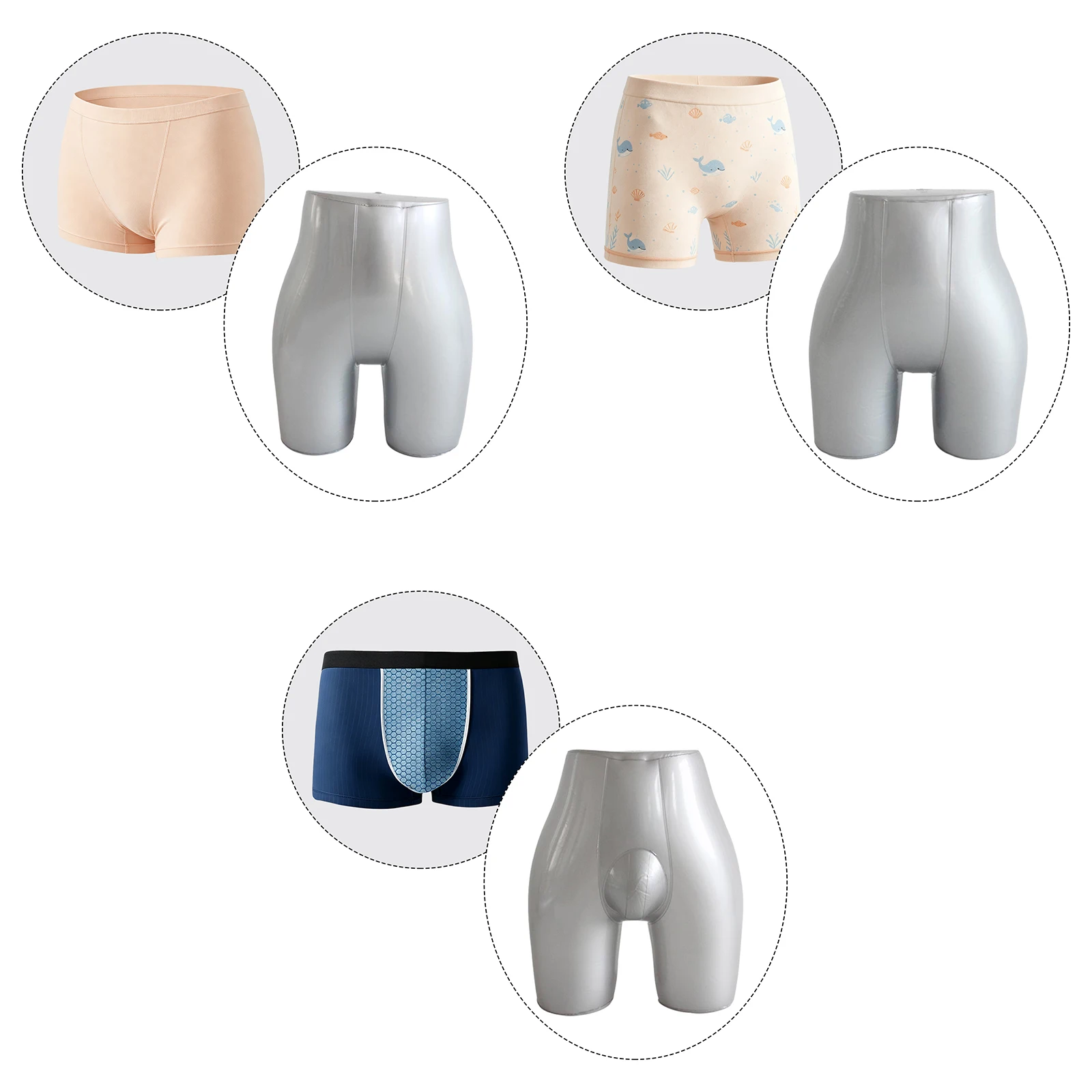 Inflatable Lower Body Mannequin Hip Portable Lightweight Display Dummy Model Prop for Underwear
