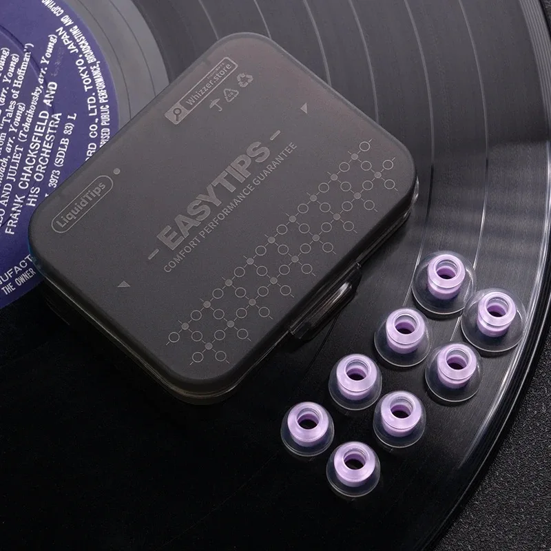 WHIZER EasyTips LT100 غطاء الأذن السائل سيليكون الأذن نصائح XS/S/M/L حجم 1 صندوق (4 أزواج) جودة صوت واضحة مع حقيبة للتخزين #2