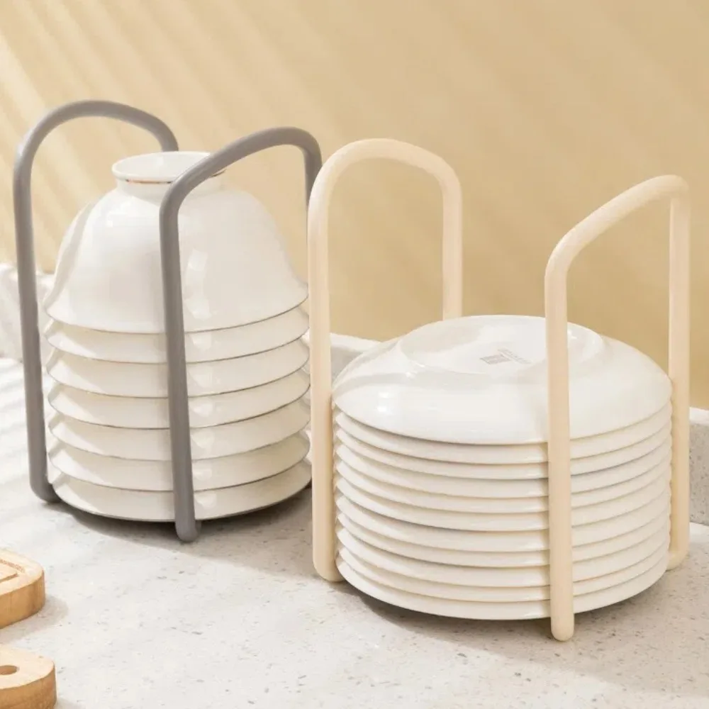 Retractable Desktop Bowl Holder Kitchen Organizer Plastic Drain Water Cup Shelf Cabinet Dishes Storage Rack Plate Storage Tool