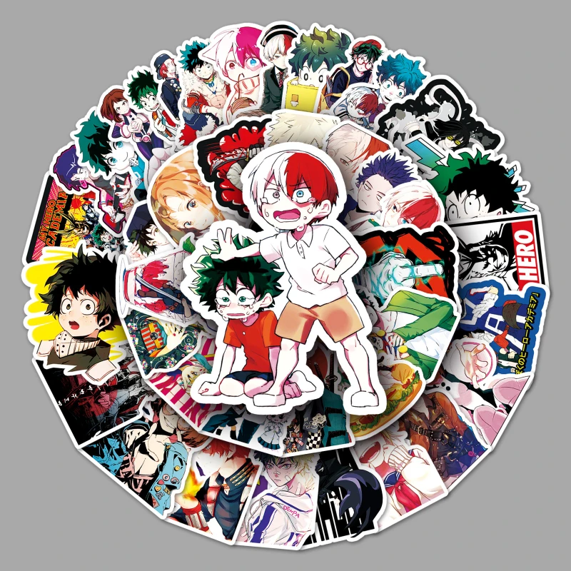 52/30/10PCS All Might Midoriya Izuku Japanese Cartoon Graffiti Luggage Laptop Car Guitar Decorative Stickers Pretty Stationery