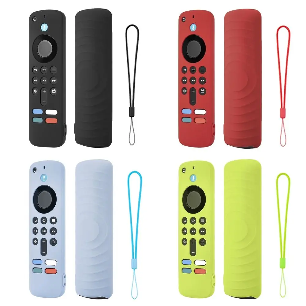 Silicone Protective Case Shockproof with Lanyard Soft Shell Protector Remote Control Sleeve for Amazon 2025 Fire TV Stick 4K/HD