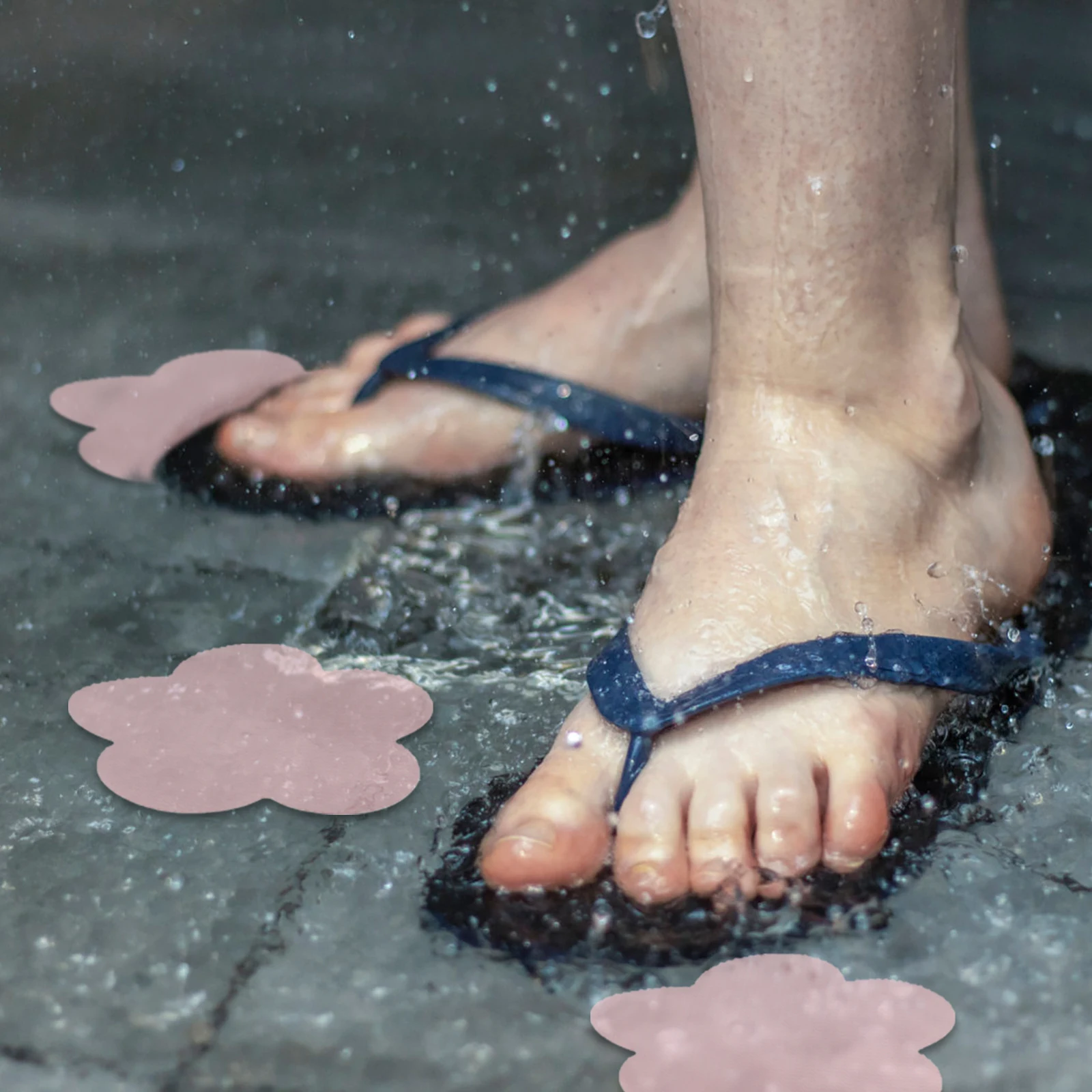 

12 Pcs Non-slip Stickers Bath Tub Flowers Floral Bathtub Shower for Floor Kontonty Anti