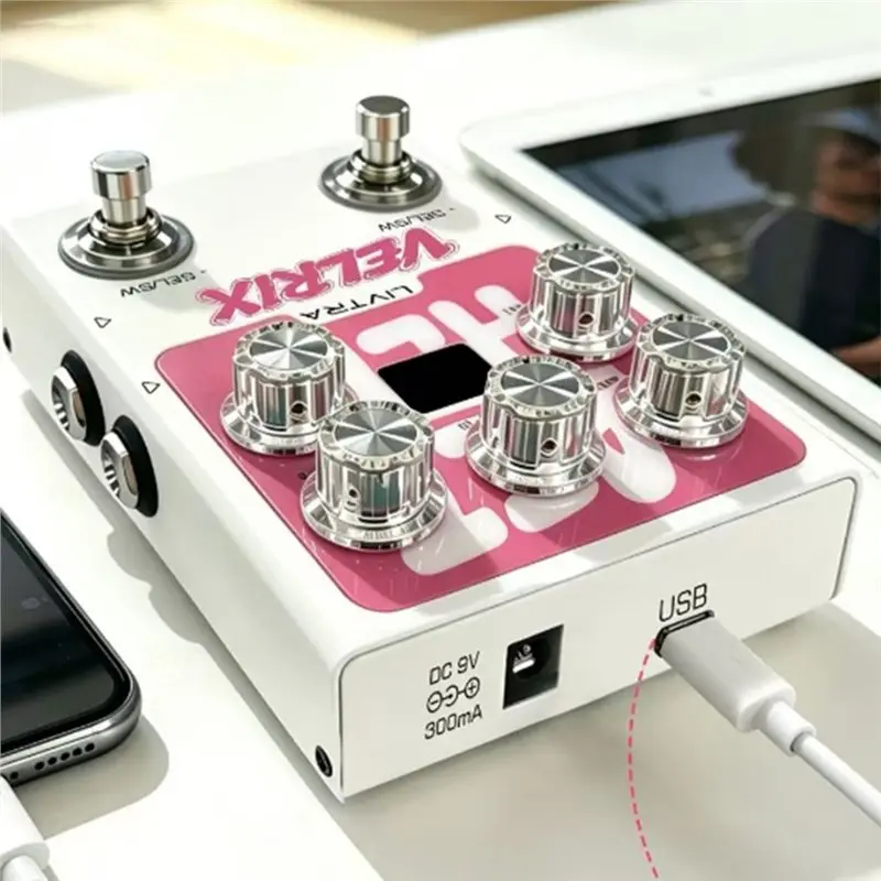 HOTB72A LIVTRA VELRIX Amp IR Педаль, эффект-педаль для гитары, 9 симуляций предусилителя и 9 симуляций кабинета, загрузчик NAM/IR, лупер для живых выступлений.