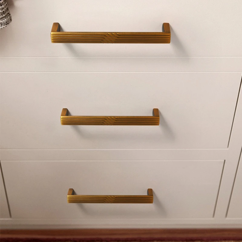 New Chinese Style Handles for Furniture Creative Linear Handles for Wardrobe and Drawer Dresser Kitchen Cabinet Drawer Handles