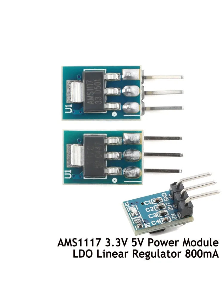 Module d'alimentation électrique AMS1117 3.3V 5V, 20 pièces/1 pièce, AMS1117-3.3 AMS1117-5.0 LDO, carte de régulateur linéaire 800mA