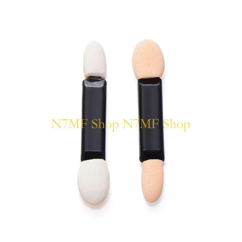 N7MF 50pieces مزدوجة العيون ظلال الظل الإسفنج آفاق العين جبين مكياج الفرشاة المحمولة أداة راتنج راتنج
