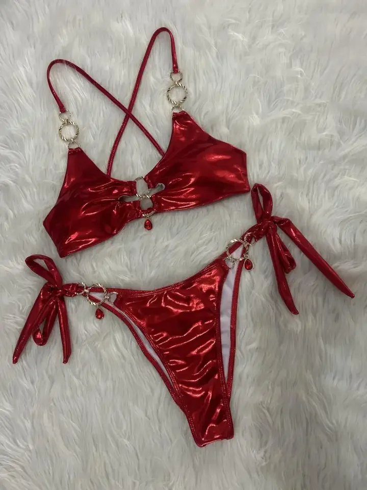 Metal Rings Bikinis Hollow Out Bikini Women Swimsuit Female Brazilian Swimwear… - Image 4