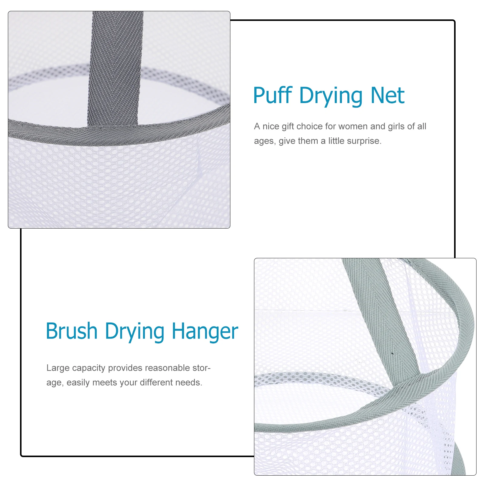 

2pcs Makeup Sponge Drying Net Large Capacity Safe Material Brush Powder Puff Storage Hanger Beauty Egg Brown