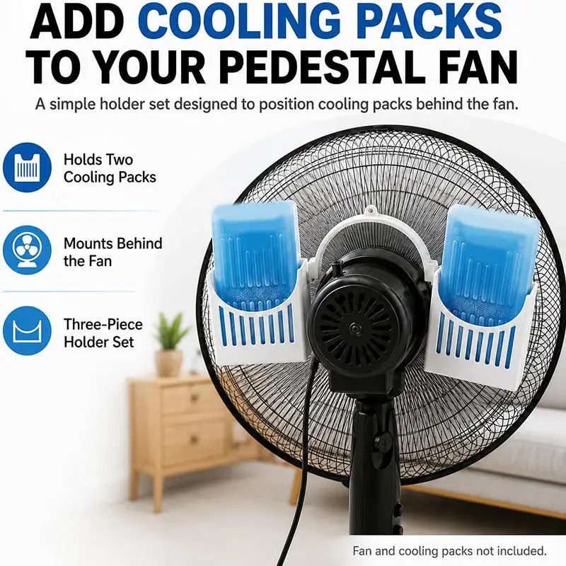 Electric Fan Ice Pack Holder, Floor Fan Ice Box Holder, Fan Ice Box Cooling Accessory, Simple Cold Air Fan Ice Bottle Bracket