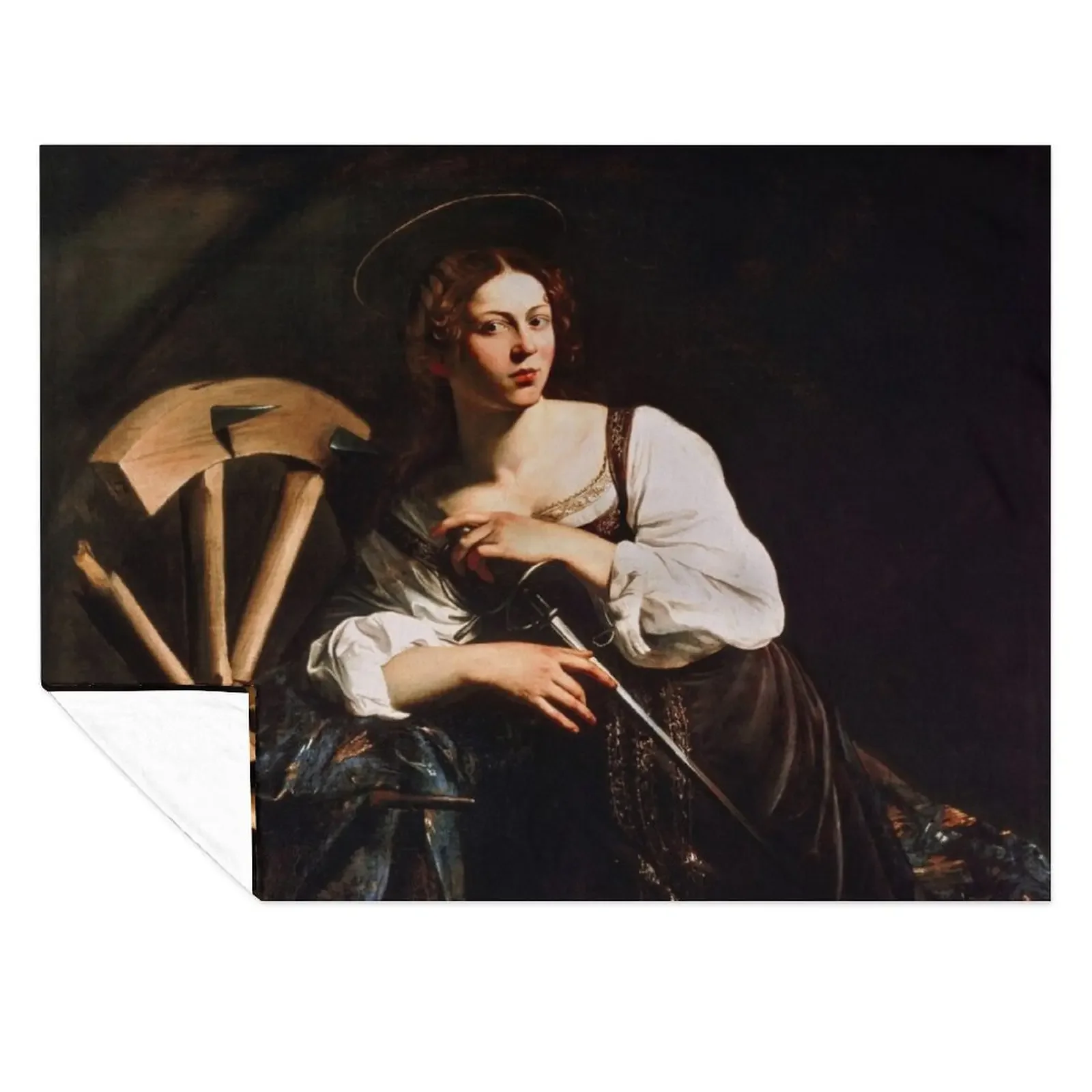 

Caravaggio - Saint Catherine Throw Blanket Multi-Purpose Plaid Bed covers sofa bed Blankets
