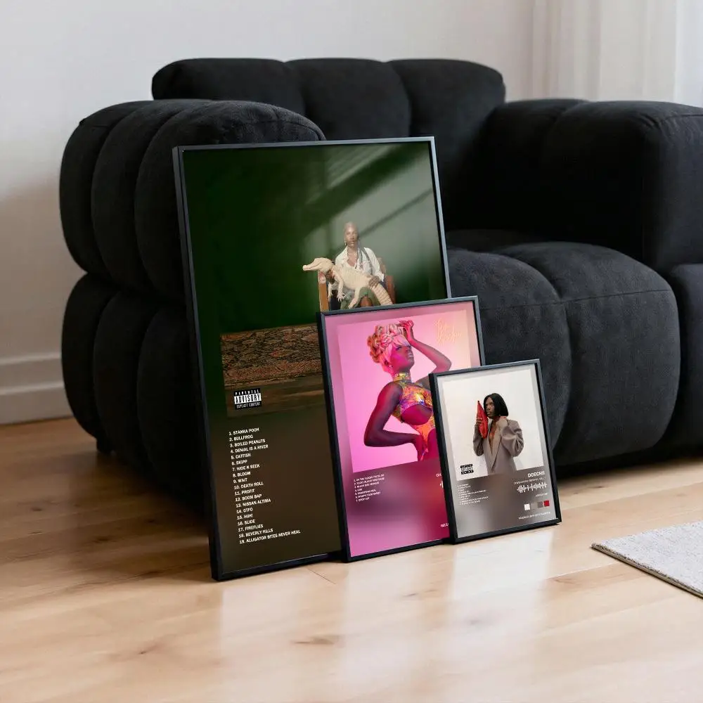 Doechii Poster Peelable Self-Adhesive Album Cover Poster Stickers, Frameless Wall Art for Singer Band Pop Rap Bedroom